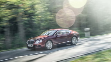 Bentley Continental GT Speed bordeaux 3/4 avant gauche filé penché 2