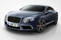 Bentley Continental GT V8 bleu 3/4 avant gauche