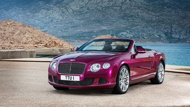 Bentley Continental GTC Speed violet 3/4 avant gauche