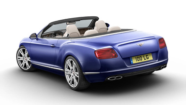 Bentley Continental GTC V8 bleu 3/4 arrière gauche penché