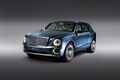 Bentley EXP 9F bleu 3/4 avant gauche