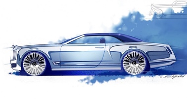 Bentley Mulsanne Convertible Concept - esquisse - profil gauche, fermé