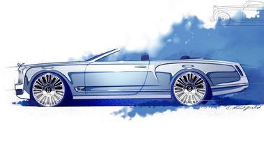 Bentley Mulsanne Convertible Concept - esquisse - profil gauche, ouvert