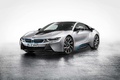 BMW i8 gris 3/4 avant gauche