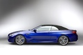 BMW M6 Cabrio - bleu - profil gauche, capoté