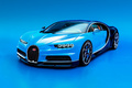 Bugatti Chiron - Bleue - 3/4 avant gauche