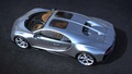 Bugatti Chiron SkyView gris 3/4 arrière gauche vue de haut