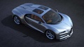 Bugatti Chiron SkyView gris 3/4 avant droit vue de haut