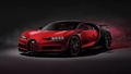 Bugatti Chiron Sport rouge/noir 3/4 avant gauche