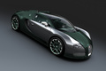 Bugatti Veyron Grand Sport chrome/carbone vert 3/4 avant droit penché