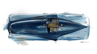 Bugatti Veyron Tank T57G Jean-Pierre Wimille - vue de dessus, illustration