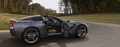 Chevrolet Corvette C7 Stingray anthracite profil porte ouverte