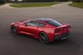 Chevrolet Corvette C7 Stingray rouge 3/4 arrière gauche vue de haut