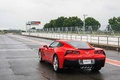 Chevrolet Corvette C7 Stingray rouge 3/4 arrière gauche