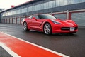 Chevrolet Corvette C7 Stingray rouge 3/4 avant droit