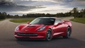 Chevrolet Corvette C7 Stingray rouge 3/4 avant gauche