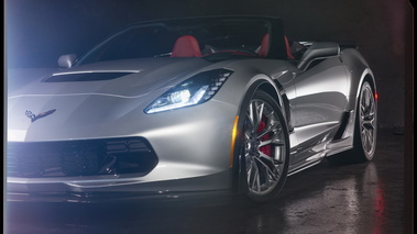 Corvette Z06 Cabrio 2014 - grise - 3/4 avant gauche