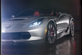 Corvette Z06 Cabrio 2014 - grise - 3/4 avant gauche