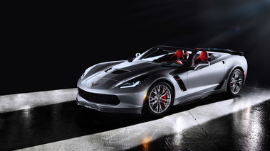 Corvette Z06 Cabrio 2014 - grise - 3/4 avant gauche