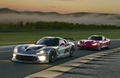 SRT Viper GTS rouge & GTS-R gris 3/4 avant gauche