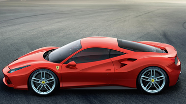 Ferrari 488 GTB rouge profil