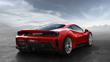 Ferrari 488 Pista rouge 3/4 arrière droit