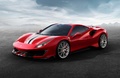 Ferrari 488 Pista rouge 3/4 avant gauche