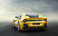 Ferrari F12 TDF jaune 3/4 arrière gauche