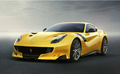 Ferrari F12 TDF jaune 3/4 avant gauche