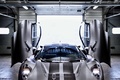 Jaguar C-X75 gris mate face avant portes ouvertes debout