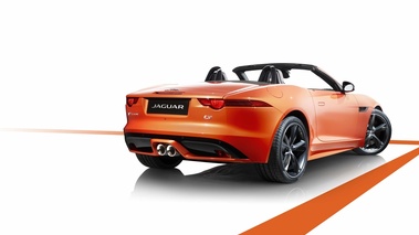 Jaguar F-Type S V6 orange 3/4 arrière droit