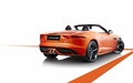 Jaguar F-Type S V6 orange 3/4 arrière droit