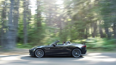 Jaguar F-Type S V8 noir profil travelling