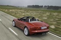 Jaguar F-Type V6 S rouge 3/4 arrière gauche travelling penché