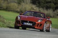 Jaguar F-Type V6 S rouge 3/4 avant gauche penché