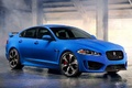 Jaguar XFR-S - bleue - 3/4 avant droit