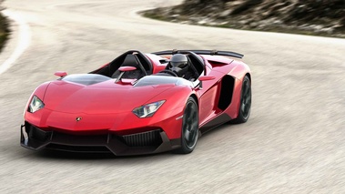 Lamborghini Aventador J rouge 3/4 avant gauche travelling