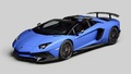 Lamborghini Aventador LP750-4 SV Roadster - Bleue - 3/4 avant gauche