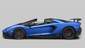 Lamborghini Aventador LP750-4 SV Roadster - Bleue - Profil gauche