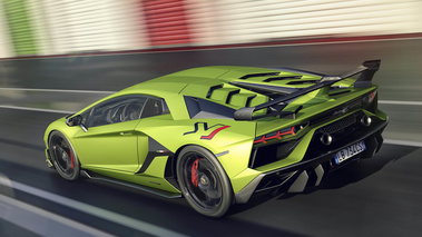 Lamborghini Aventador LP770-4 SVJ vert 3/4 arrière gauche traveling