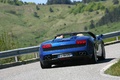 Lamborghini Gallado LP550-2 Spyder bleu 3/4 arrière droit penché
