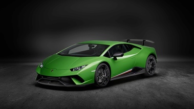 Lamborghini Huracan Performante vert 3/4 avant gauche