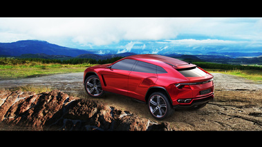 Lamborghini Urus Concept - rouge - 3/4 arrière gauche