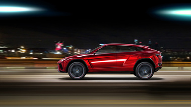 Lamborghini Urus Concept - rouge - profil gauche, dynamique
