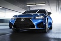 Lexus GS-F - Bleue - 3/4 avant droit dynamique