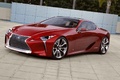 Lexus LF-LC rouge 3/4 avant gauche penché