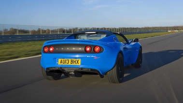 Lotus Elise S Club Racer bleu 3/4 arrière droit travelling