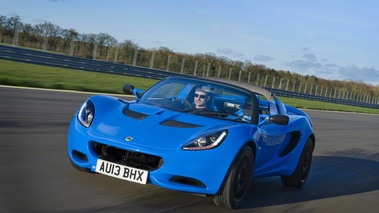 Lotus Elise S Club Racer bleu 3/4 avant gauche travelling penché 3