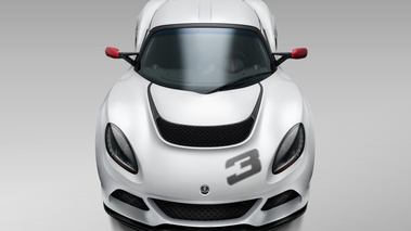 Lotus Exige S blanc face avant vue de haut