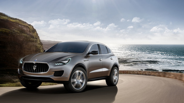 Maserati Kubang gris 3/4 avant gauche travelling